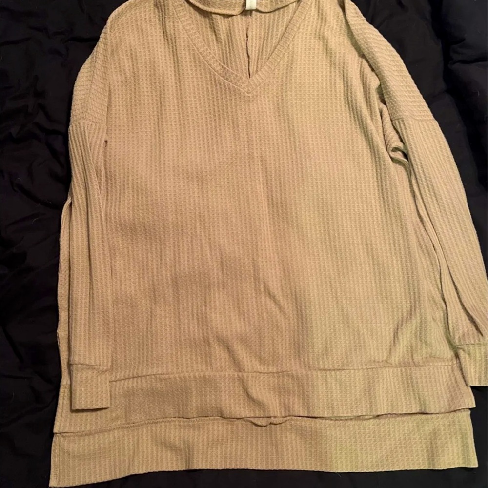 Tan waffle knit tunic